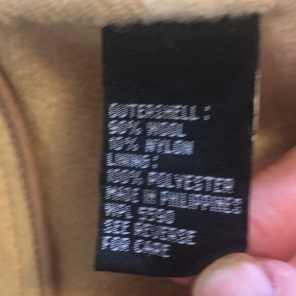 DKNY tan‎ and cream check wool hooded coat - Picture 7 of 7